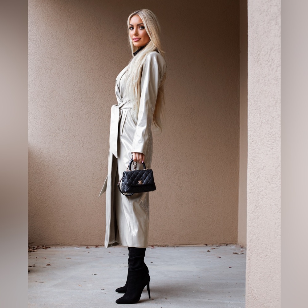 Revolve LPA Mia Trench Coat in Cashew Cream - Picture 16 of 16
